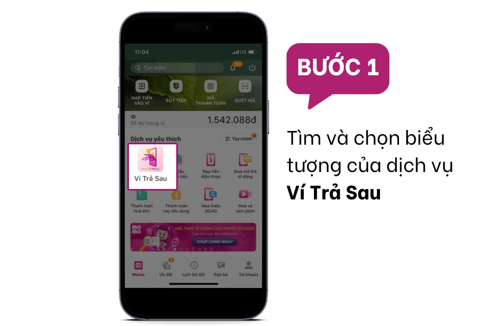 Cách kích hoạt Ví Trả Sau trên MoMo