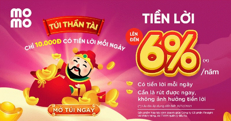 Túi thần tài MoMo được nhiều người sử dụng